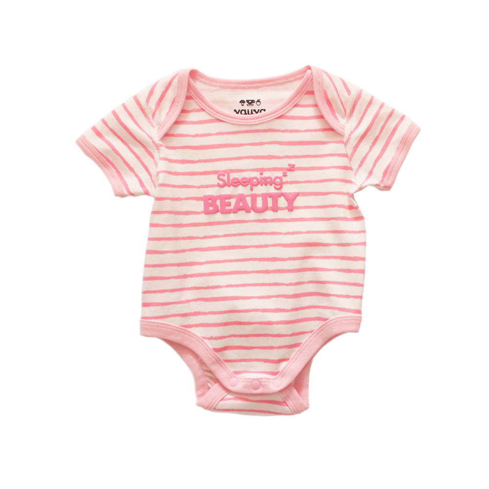 VAUVA Vauva Baby Organic Cotton Romper Set - Little House City &amp; Pink Stripes (1 SET 2 PCS) Bodysuit