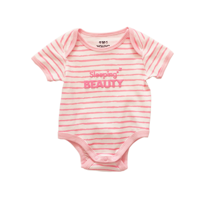 VAUVA Vauva Baby Organic Cotton Romper Set - Little House City &amp; Pink Stripes (1 SET 2 PCS) Bodysuit