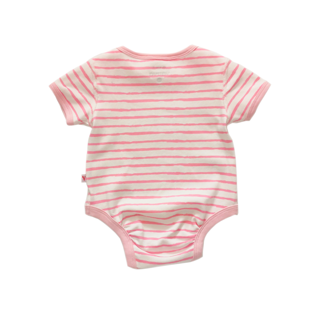 VAUVA Vauva Baby Organic Cotton Romper Set - Little House City &amp; Pink Stripes (1 SET 2 PCS) Bodysuit