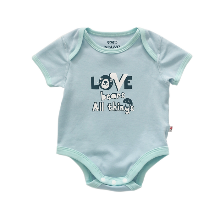 Vauva Baby Organic Cotton Romper Set - Bear & Love (1 SET 2 PCS)
