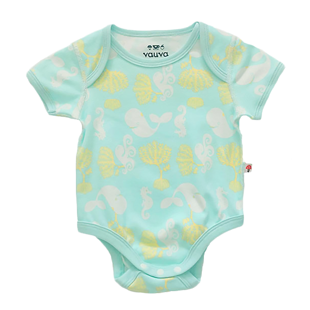 VAUVA Vauva Baby Organic Cotton Romper Set - Ocean Whale &amp; Blue Stripes (1 SET 2 PCS) Fashion