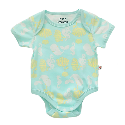 VAUVA Vauva Baby Organic Cotton Romper Set - Ocean Whale &amp; Blue Stripes (1 SET 2 PCS) Fashion