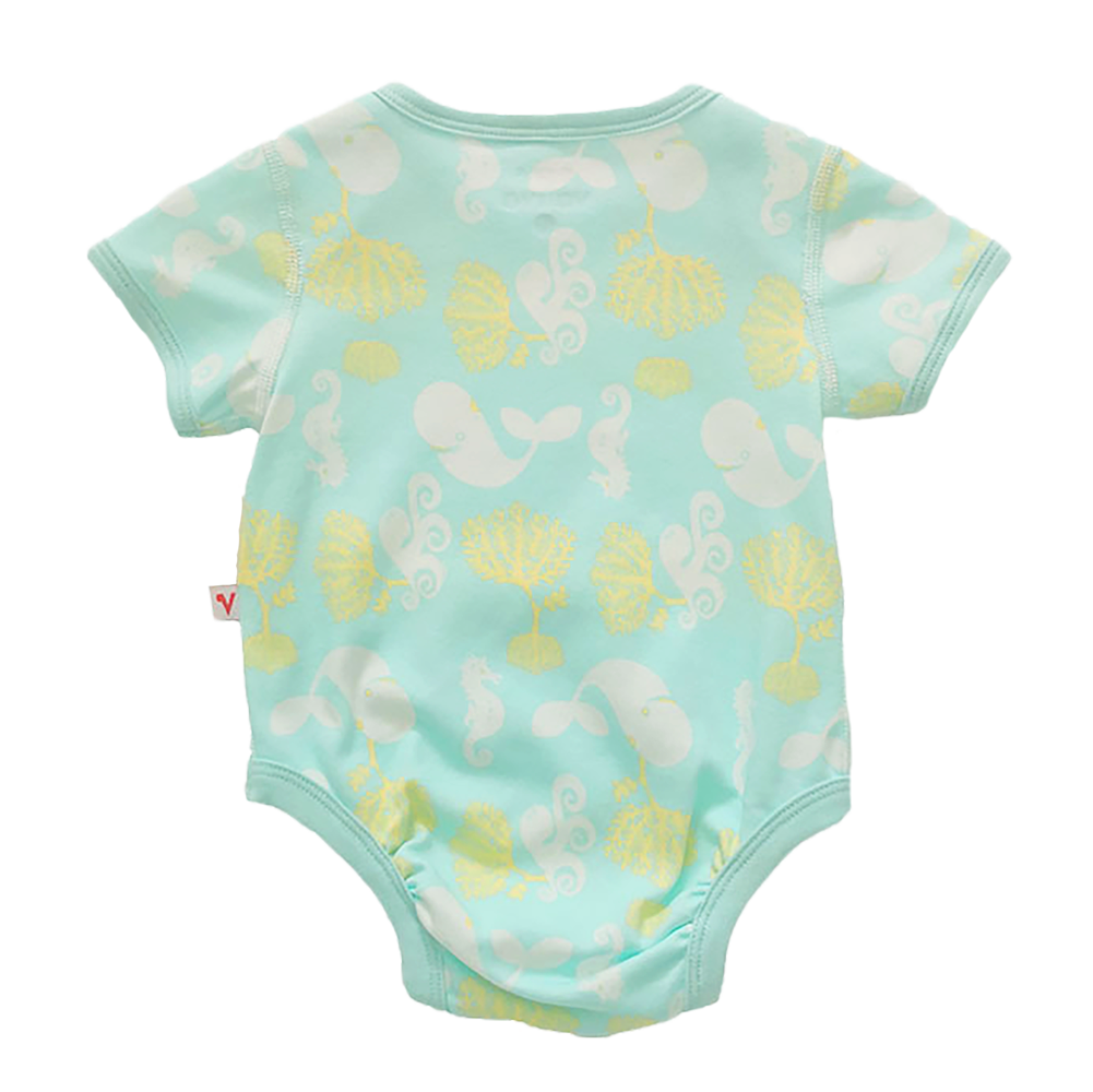 VAUVA Vauva Baby Organic Cotton Romper Set - Ocean Whale &amp; Blue Stripes (1 SET 2 PCS) Fashion