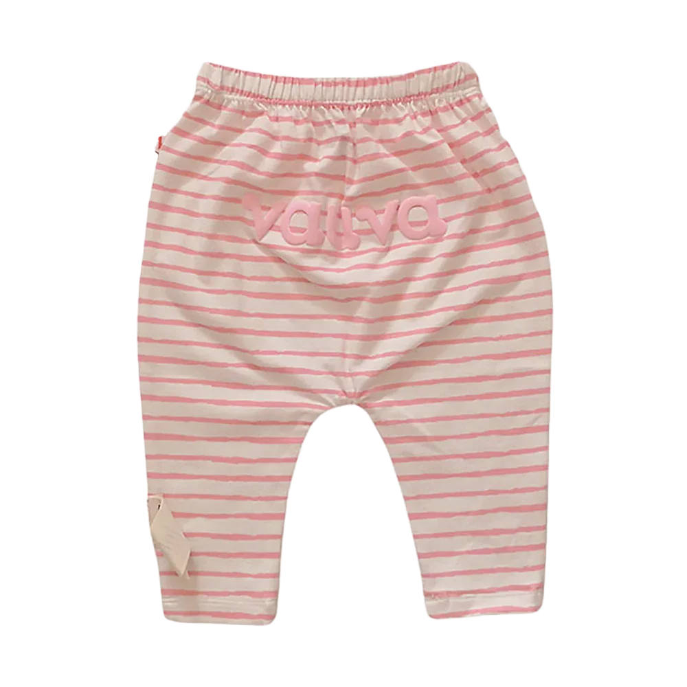 VAUVA Vauva Baby Organic Cotton Stripes Pants - Pink Pants