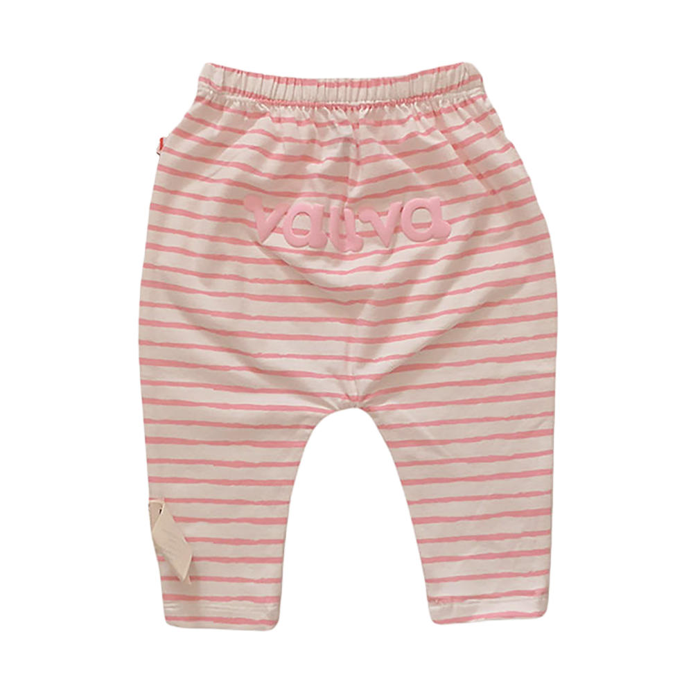 VAUVA Vauva Baby Organic Cotton Stripes Pants - Pink Pants