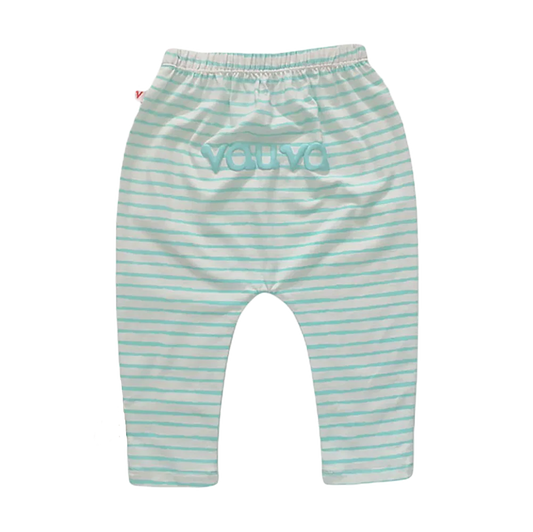 VAUVA Vauva Baby Organic Cotton Stripes Pants - Green Fashion