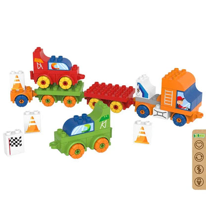 BiOBUDDi BiOBUDDi Truck + Racers Wooden Toy