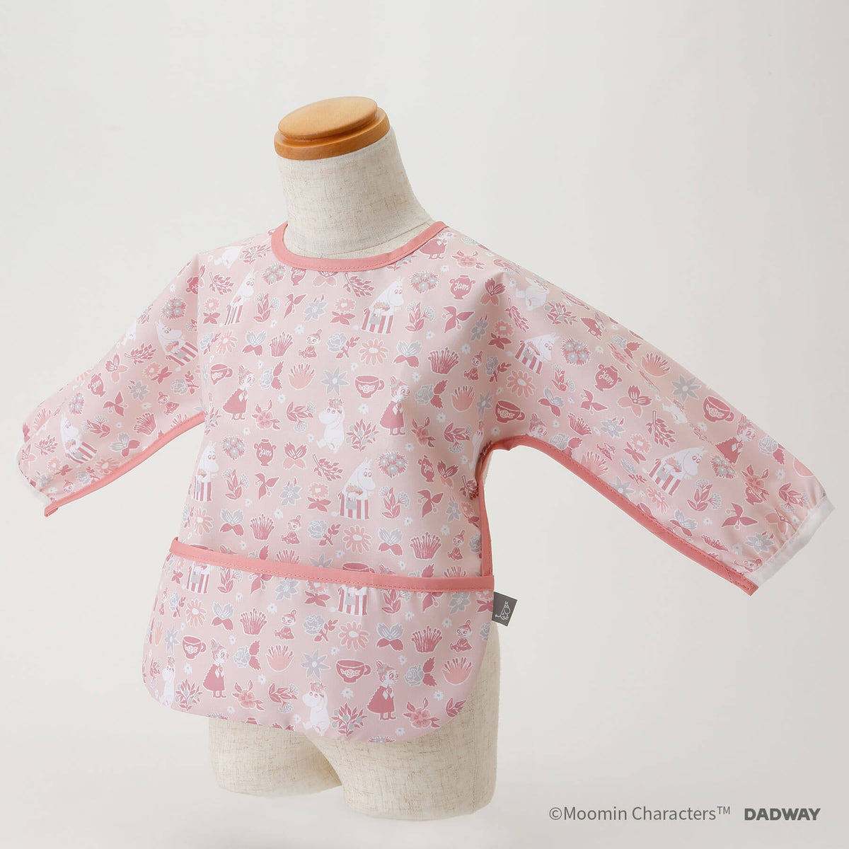 Moomin Baby Meal Long Sleeve Bib Shapes Pink