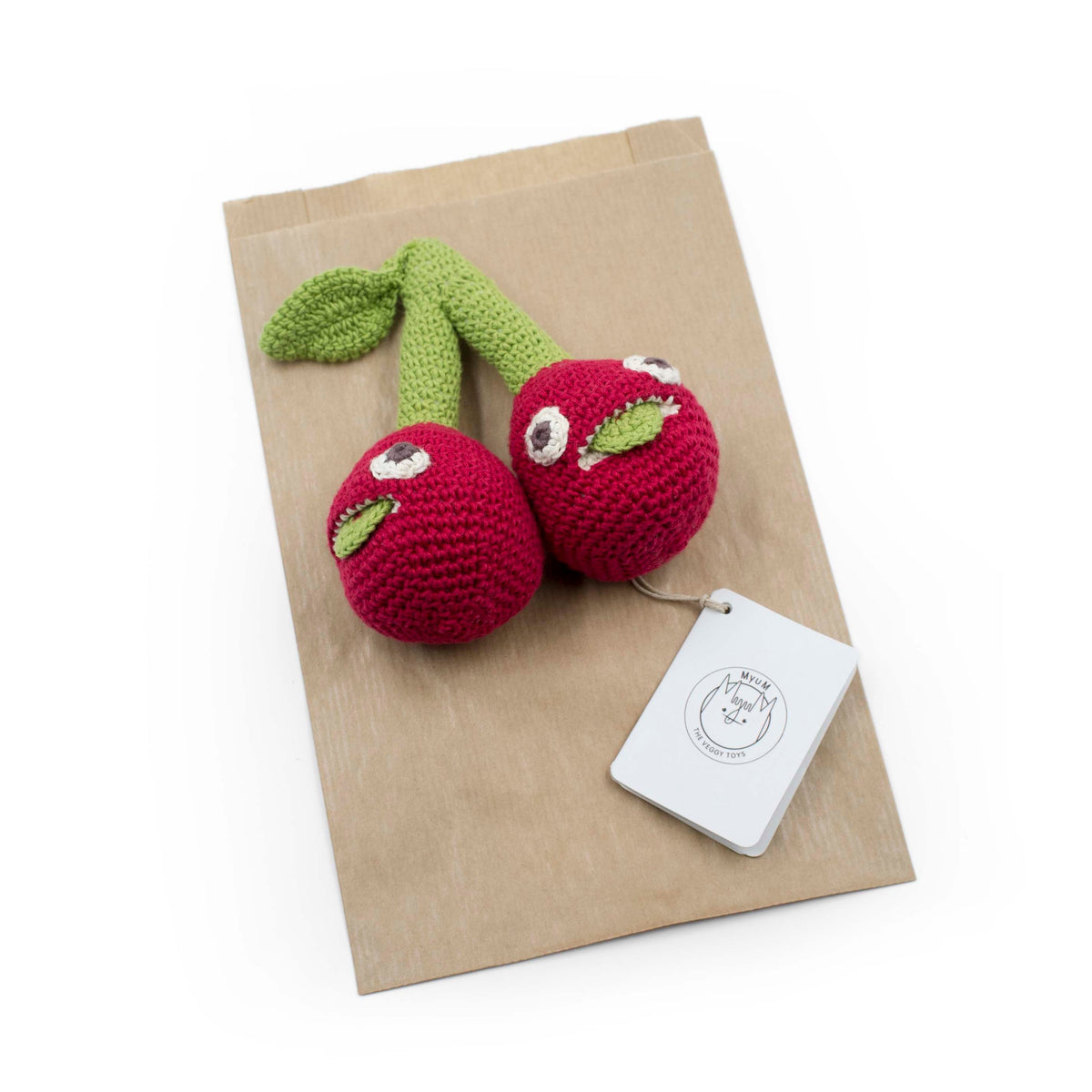 Myum MyuM - The Cherry Sisters Crocheted Baby Rattle Soft toys