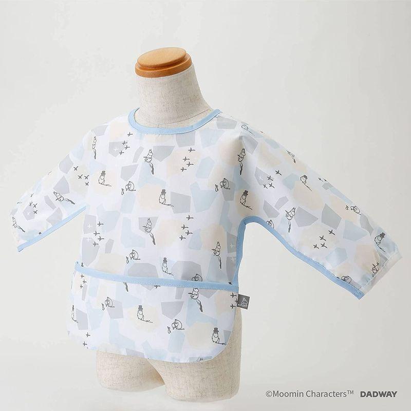 Moomin Baby Meal Long Sleeve Bib Shapes Light Blue