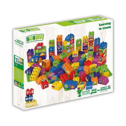 BiOBUDDi BiOBUDDi Educational blocks with 3 baseplates Wooden Toy