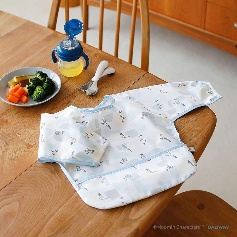 Moomin Baby Meal Long Sleeve Bib Shapes Light Blue product image 4