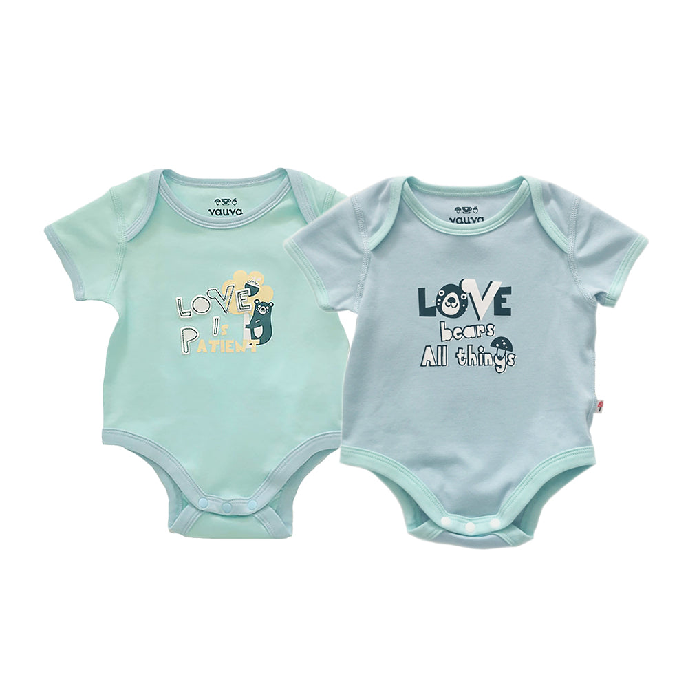 VAUVA Vauva Baby Organic Cotton Romper Set - Bear &amp; Love (1 SET 2 PCS) Fashion