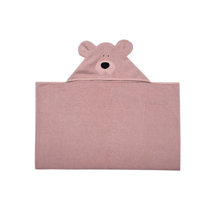 Wooly Organic 兒童毛巾-小熊灰粉色