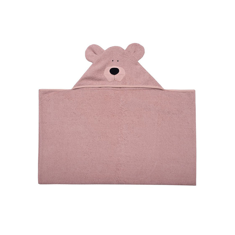 Wooly Organic Towel Junior - Bear Dusty Pink - My Little Korner
