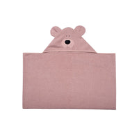 Wooly Organic Towel Junior - Bear Dusty Pink