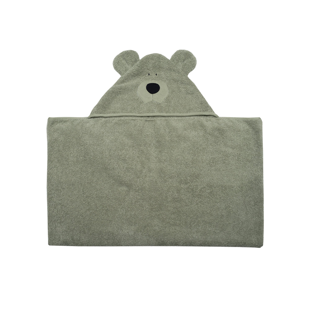 Wooly Organic Towel Junior - Bear Sage Green - My Little Korner