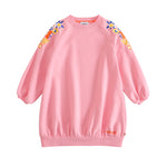 VAUVA Vauva Girls Embroidery Flower on Shoulders Sweatshirt - Pink Sweatshirts