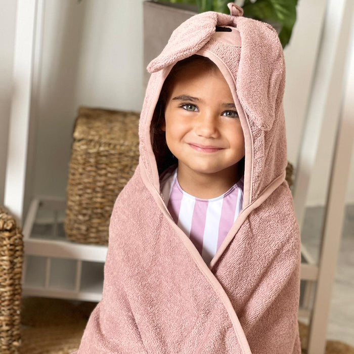 Wooly Organic Towel Junior - Bunny Dusty Pink - My Little Korner