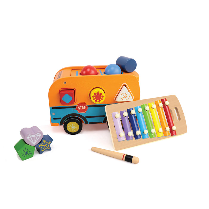 Leo & Friends 校巴木製音樂玩具