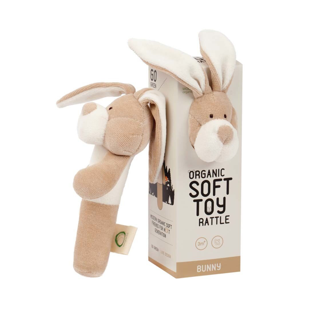 Wooly Organic Rattle - Bunny