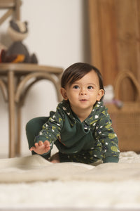Vauva 2022 Xmas Baby Hooded Long Sleeves Romper (Green) - My Little Korner