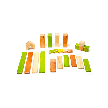 Tegu Tegu - 24 Piece Set Magnetic Wooden Blocks (Sunset) Wooden Toy