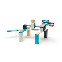 Tegu - 24 Piece Set Magnetic Wooden Blocks (Blue)