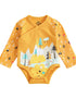 VAUVA Vauva 2022 Xmas Baby Bear Graphic Print Long Sleeves Wrap Bodysuit (Yellow) Bodysuit