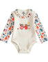 VAUVA Vauva 2022 Xmas Baby Bear Print Long Sleeves Bodysuit (Ivory) Bodysuit