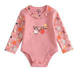 VAUVA Vauva 2022 Xmas Baby Bear Print Long Sleeves Bodysuit (Red) Bodysuit
