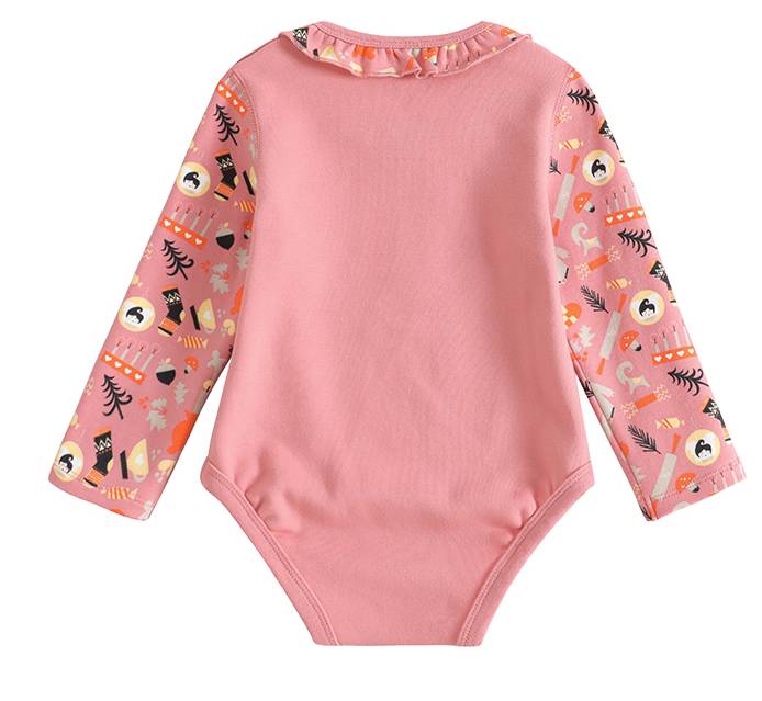 VAUVA Vauva 2022 Xmas Baby Bear Print Long Sleeves Bodysuit (Red) Bodysuit