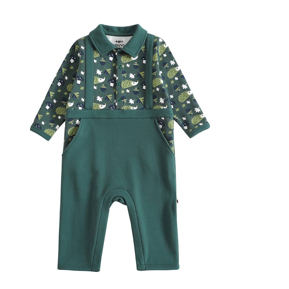 VAUVA Vauva 2022 Xmas Baby Polo Long Sleeves Romper (Green) Romper