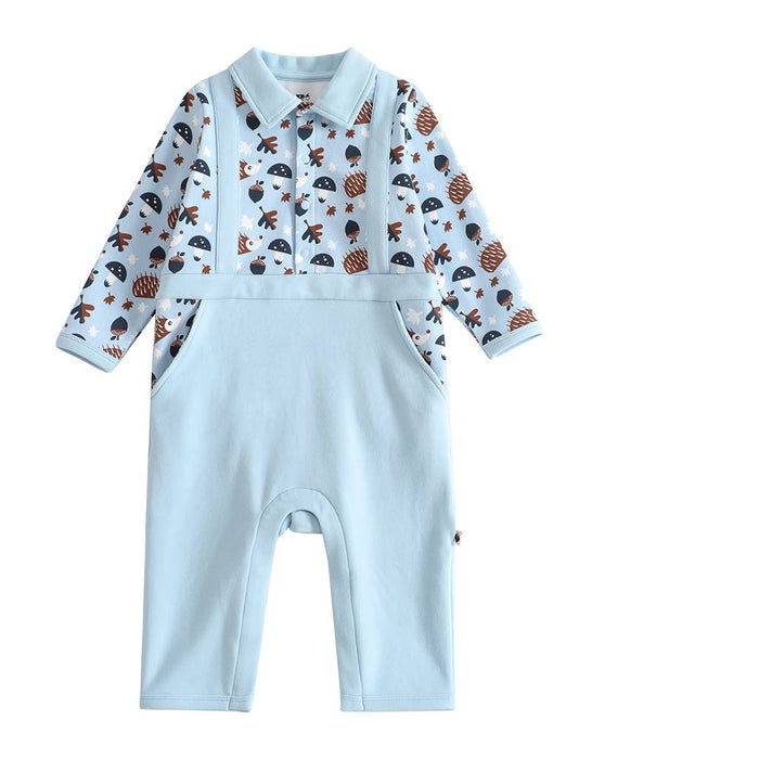 Vauva 2022 Xmas Baby Polo Long Sleeves Romper (Blue)