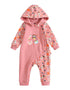 VAUVA Vauva 2022 Xmas Baby All Over Print Hooded Long Sleeves Romper (Red) Romper