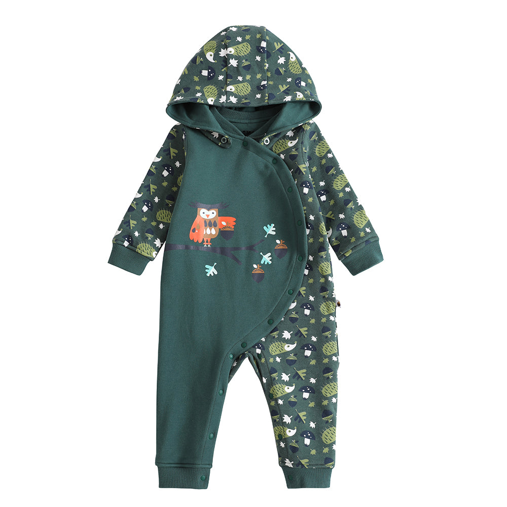 VAUVA Vauva 2022 Xmas Baby Hooded Long Sleeves Romper (Green) Romper