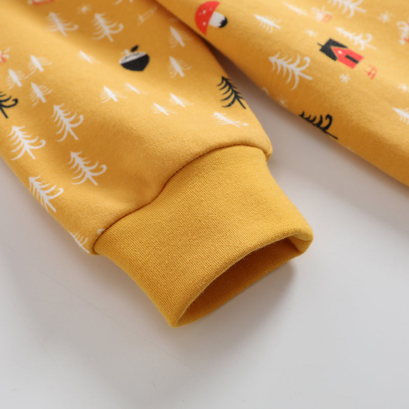 Vauva 2022 Xmas Baby Graphic Print Long Sleeves Romper (Yellow)