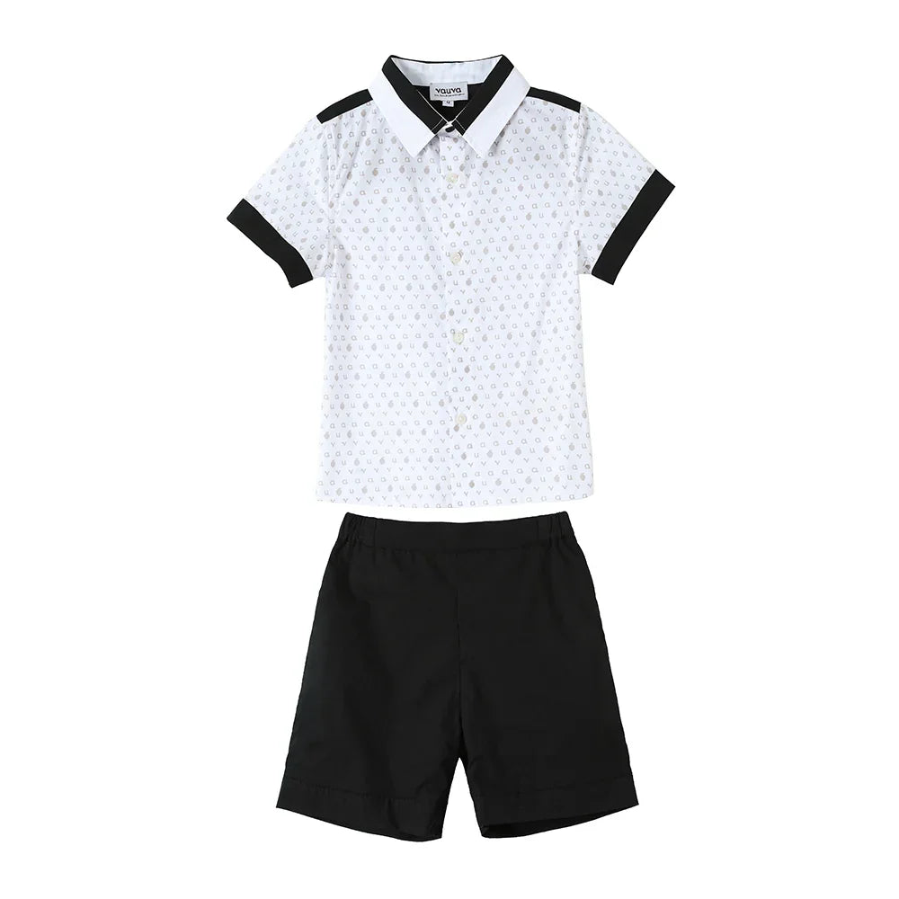 VAUVA Vauva 2022 - Logo Print Shirt/ Shorts Set Suits & Waistcoats
