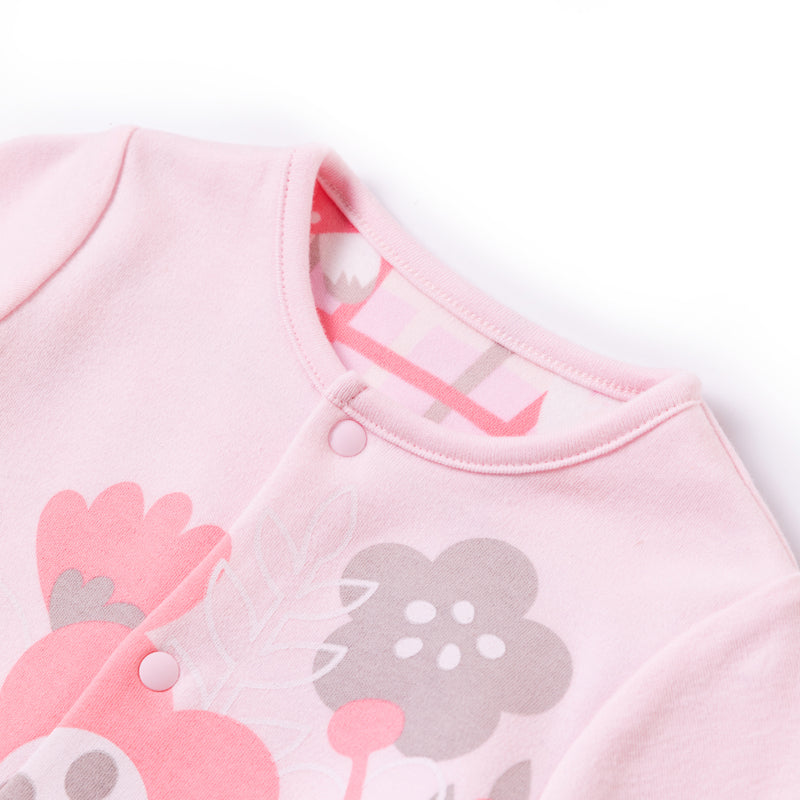 Vauva Baby Girls Flowers 2 Way Long Sleeves Bodysuit and Robe Organic Cotton - Pink - My Little Korner