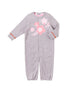 VAUVA Vauva Baby Girls Flowers 2 Way Long Sleeves Bodysuit and Robe Organic Cotton - Grey Bodysuit