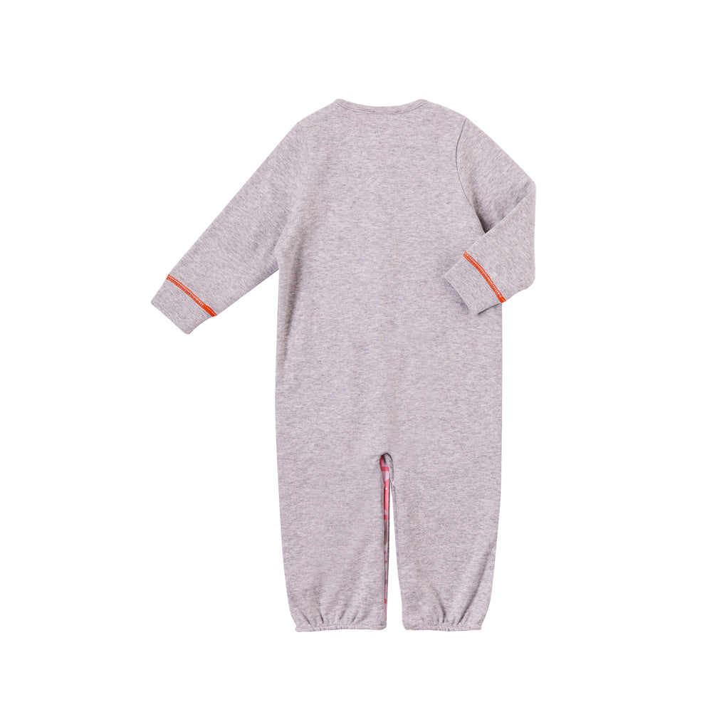 VAUVA Vauva Baby Girls Flowers 2 Way Long Sleeves Bodysuit and Robe Organic Cotton - Grey Bodysuit