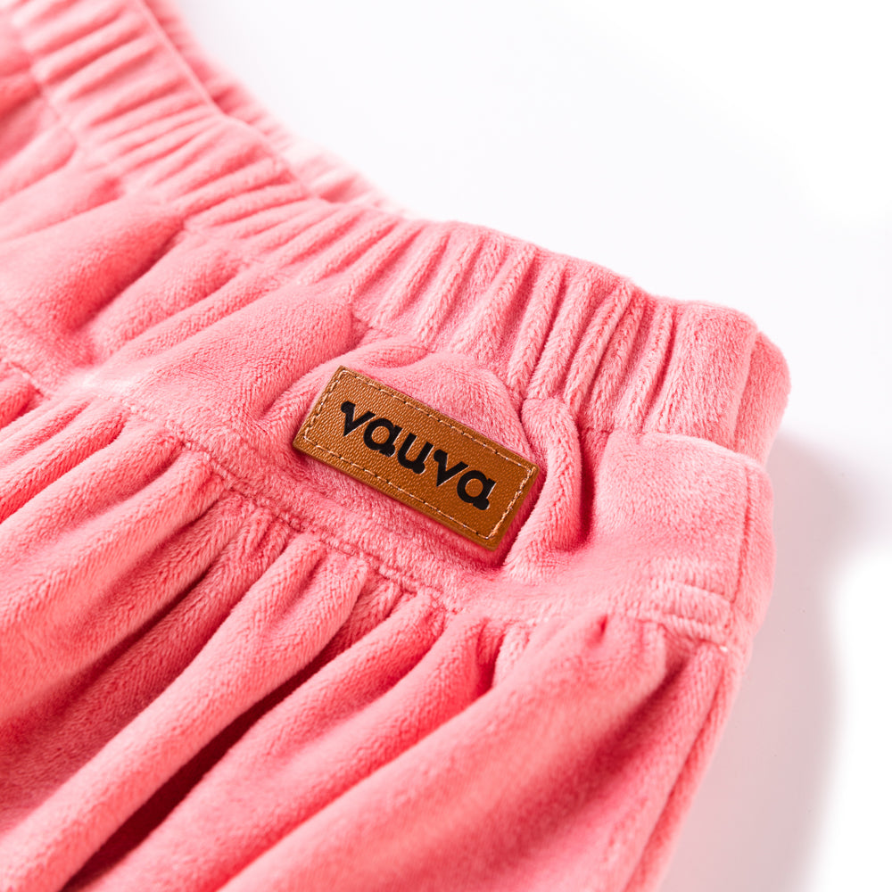 VAUVA Vauva Girls Leisure Velvet Pink Skirt Bottoms