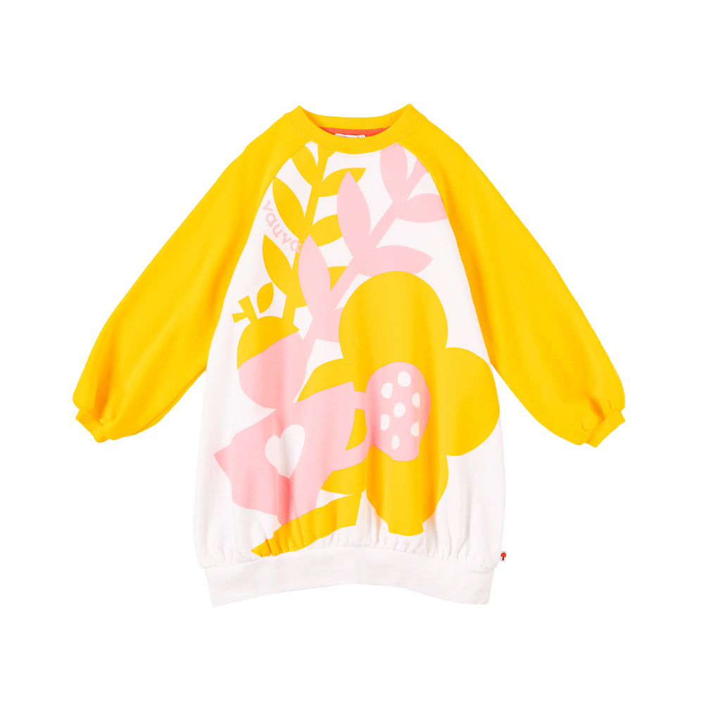 VAUVA Vauva Girls Coffee Mug and Flowers Sweatshirt - Yellow Sweatshirts