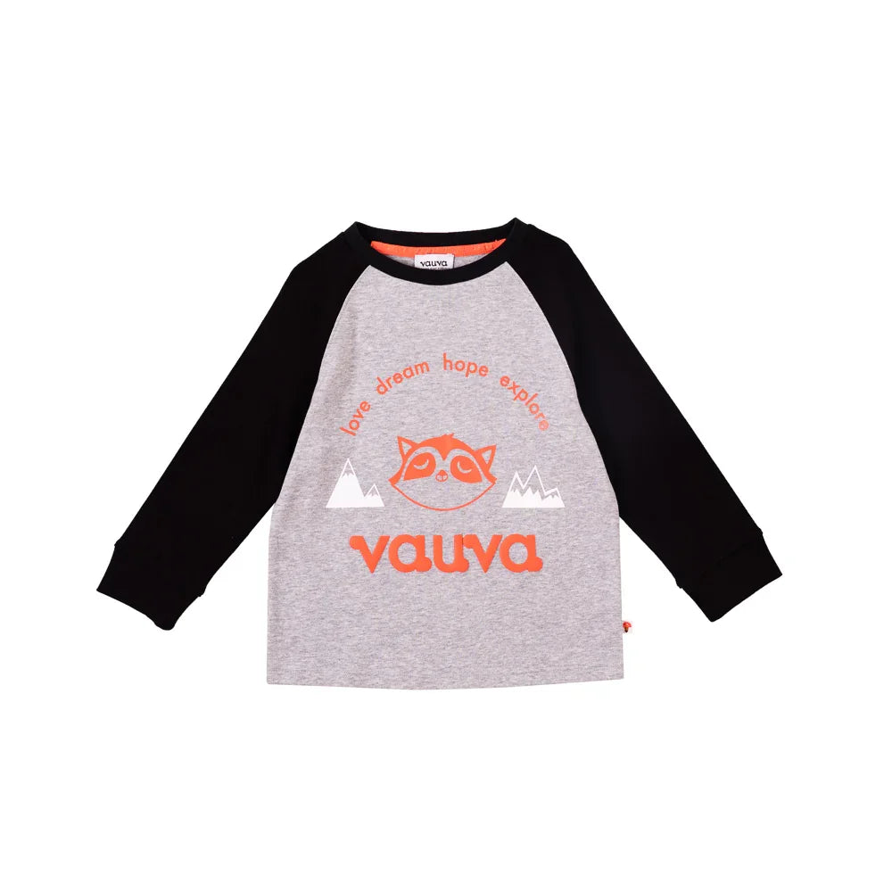 VAUVA Vauva Boys Raccoon Hill Long Sleeves Tee - Grey Tops