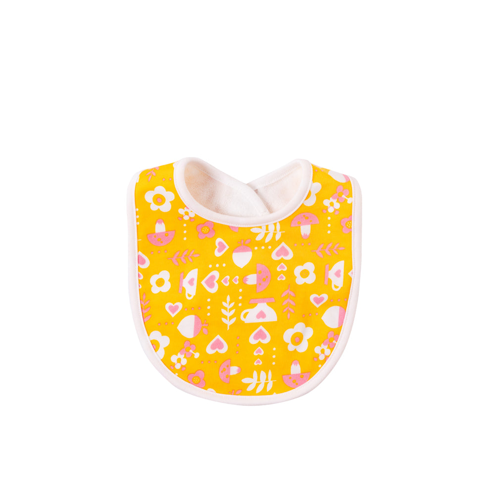 Vauva Baby Girls Ruffled Collar and Egg Style Bib Set - Yellow