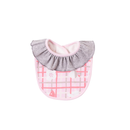 VAUVA Vauva Baby Girls Ruffled Collar and Egg Style Bib Set - Grey Bibs