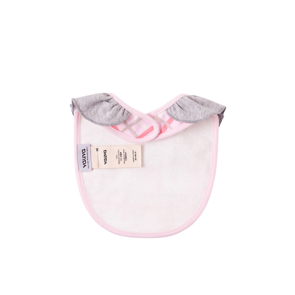 VAUVA Vauva Baby Girls Ruffled Collar and Egg Style Bib Set - Grey Bibs