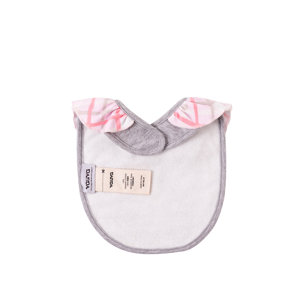 VAUVA Vauva Baby Girls Ruffled Collar and Egg Style Bib Set - Grey Bibs