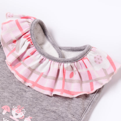 VAUVA Vauva Baby Girls Ruffled Collar and Egg Style Bib Set - Grey Bibs