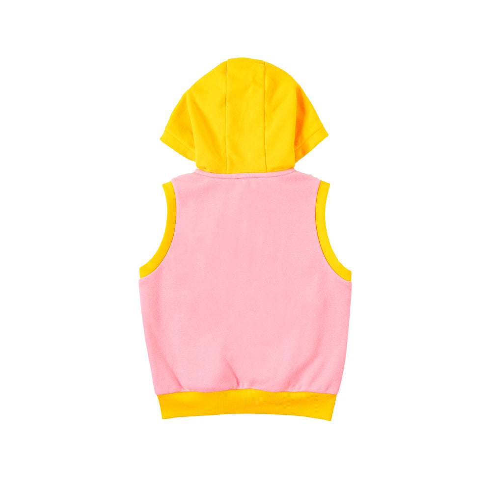 VAUVA Vauva Girls Yellow Flower in Pink Vest Jacket Jacket